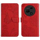 For TCL 60 NxtPaper 4G HT03 Skin Feel Butterfly Embossed Flip Leather Phone Case(Red) - 1