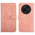 For TCL 60 NxtPaper 4G HT03 Skin Feel Butterfly Embossed Flip Leather Phone Case(Pink) - 1