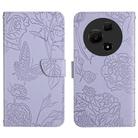 For TCL 60 NxtPaper 4G HT03 Skin Feel Butterfly Embossed Flip Leather Phone Case(Purple) - 1