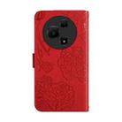 For TCL 60 SE / 605 HT03 Skin Feel Butterfly Embossed Flip Leather Phone Case(Red) - 3