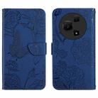 For TCL 60 SE / 605 HT03 Skin Feel Butterfly Embossed Flip Leather Phone Case(Blue) - 1