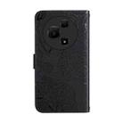 For TCL 60 SE / 605 HT03 Skin Feel Butterfly Embossed Flip Leather Phone Case(Black) - 3