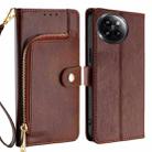 For Xiaomi Civi 4 Pro Zipper Bag Leather Phone Case(Brown) - 1