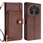 For Xiaomi Redmi A3 4G Zipper Bag Leather Phone Case(Brown) - 1