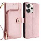 For Xiaomi Redmi Turbo 3 5G Zipper Bag Leather Phone Case(Rose Gold) - 1