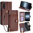 For OnePlus Ace 5 Ultra / Nord 5 Zipper Bag Leather Phone Case(Brown) - 1