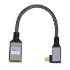 Micro HDMI Male Elbow to HDMI Female 4K UHD 18Gbps Connection Cable, Length:20cm(Grey) - 1