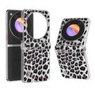 For ZTE nubia Flip ABEEL Three Parts Frosted Transparent Frame Leopard Pattern Phone Case(Silver Leopard) - 1