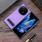 For vivo X Fold3 Litchi Texture PU Phone Case with Holder(Purple) - 1