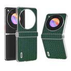 For ZTE nubia Flip ABEEL Three Parts Frosted Transparent Frame Genuine Leather Luxury Phone Case(Night Green) - 1
