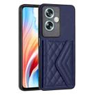 For OPPO A79 5G Global Rhombic Texture Card Bag RFID Phone Case(Dark Purple) - 1