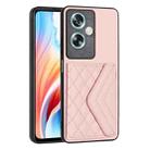 For OPPO A79 5G Global Rhombic Texture Card Bag RFID Phone Case(Rose Gold) - 1
