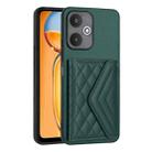 For Xiaomi Redmi 13C 5G / Redmi 13R Rhombic Texture Card Bag RFID Phone Case(Green) - 1