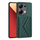 For Xiaomi Redmi Note 13 Pro 4G Global Rhombic Texture Card Bag RFID Phone Case(Green) - 1