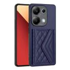 For Xiaomi Redmi Note 13 Pro 4G Global Rhombic Texture Card Bag RFID Phone Case(Dark Purple) - 1
