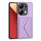 For Xiaomi Redmi Note 13 Pro 4G Global Rhombic Texture Card Bag RFID Phone Case(Light Purple) - 1