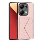 For Xiaomi Redmi Note 13 Pro 4G Global Rhombic Texture Card Bag RFID Phone Case(Rose Gold) - 1