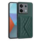 For Xiaomi Redmi Note 13 Pro 5G Global Rhombic Texture Card Bag RFID Phone Case(Green) - 1