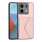 For Xiaomi Redmi Note 13 Pro 5G Global Rhombic Texture Card Bag RFID Phone Case(Rose Gold) - 1