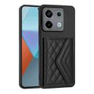 For Xiaomi Redmi Note 13 Pro 5G Global Rhombic Texture Card Bag RFID Phone Case(Black) - 1