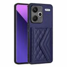 For Xiaomi Redmi Note 13 Pro+ Rhombic Texture Card Bag RFID Phone Case(Dark Purple) - 1