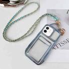 For iPhone 12 Electroplated Clear Card Slot TPU Phone Case with Crossbody Chain(Blue) - 1