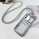 For iPhone 11 Electroplated Clear Card Slot TPU Phone Case with Crossbody Chain(Blue) - 1