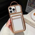 For iPhone 15 Pro Max Electroplated Clear Card Slot TPU Phone Case(Gold) - 1