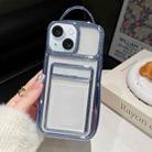 For iPhone 14 Electroplated Clear Card Slot TPU Phone Case(Blue) - 1