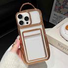 For iPhone 14 Pro Max Electroplated Clear Card Slot TPU Phone Case(Gold) - 1