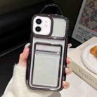 For iPhone 12 Electroplated Clear Card Slot TPU Phone Case(Black) - 1