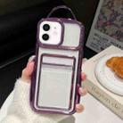 For iPhone 12 Electroplated Clear Card Slot TPU Phone Case(Purple) - 1