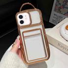 For iPhone 12 Electroplated Clear Card Slot TPU Phone Case(Gold) - 1