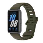 For Samsung Galaxy Fit 3 Mijobs Flat Hole Silicone Watch Band(Khaki Green+Black) - 1