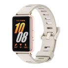 For Samsung Galaxy Fit 3 Mijobs Flat Hole Silicone Watch Band(Grey+Rose Gold) - 1