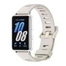 For Samsung Galaxy Fit 3 Mijobs Flat Hole Silicone Watch Band(Grey+Silver) - 1