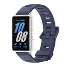 For Samsung Galaxy Fit 3 Mijobs Flat Hole Silicone Watch Band(Midnight Blue+Silver) - 1