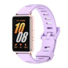 For Samsung Galaxy Fit 3 Mijobs Flat Hole Silicone Watch Band(Purple+Rose Gold) - 1