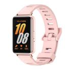 For Samsung Galaxy Fit 3 Mijobs Flat Hole Silicone Watch Band(Pink+Rose Gold) - 1