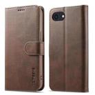 LC.IMEEKE Calf Texture Horizontal Flip Leather Case For iPhone SE 2024(Brown) - 1