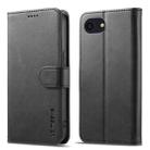 LC.IMEEKE Calf Texture Horizontal Flip Leather Case For iPhone SE 2024(Black) - 1