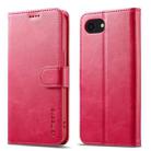 LC.IMEEKE Calf Texture Horizontal Flip Leather Case For iPhone SE 2024(Red) - 1