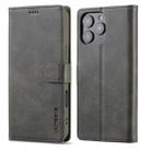 LC.IMEEKE Calf Texture Horizontal Flip Leather Case For iPhone 16 Pro Max(Grey) - 2