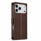 LC.IMEEKE Calf Texture Horizontal Flip Leather Case For iPhone 17 Pro Max(Brown) - 3