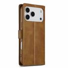 LC.IMEEKE Calf Texture Horizontal Flip Leather Case For iPhone 17 Pro Max(Yellow) - 3