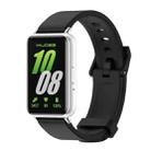 For Samsung Galaxy Fit 3 Mijobs Silicone Watch Band(Black+Silver) - 1