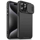 For iPhone 15 Pro Max Sliding Camshield TPU + PC Phone Case(Black) - 1