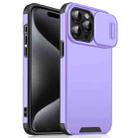 For iPhone 15 Pro Max Sliding Camshield TPU + PC Phone Case(Purple) - 1