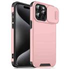 For iPhone 15 Pro Max Sliding Camshield TPU + PC Phone Case(Pink) - 1