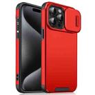 For iPhone 15 Pro Sliding Camshield TPU + PC Phone Case(Red) - 1